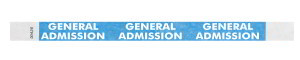 General Admission Neon Blue Tyvek Wristbands